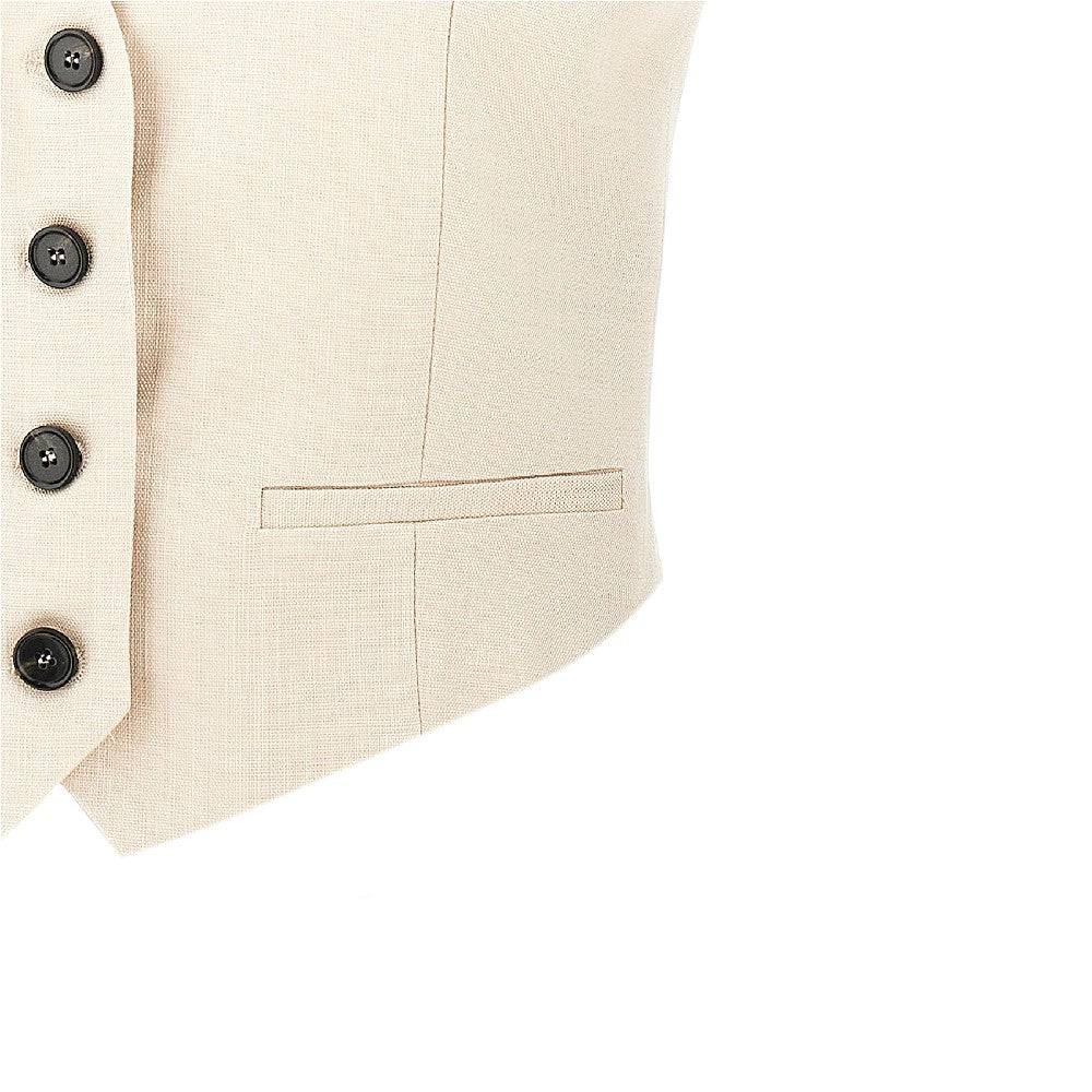 viscose-blend canvas vest