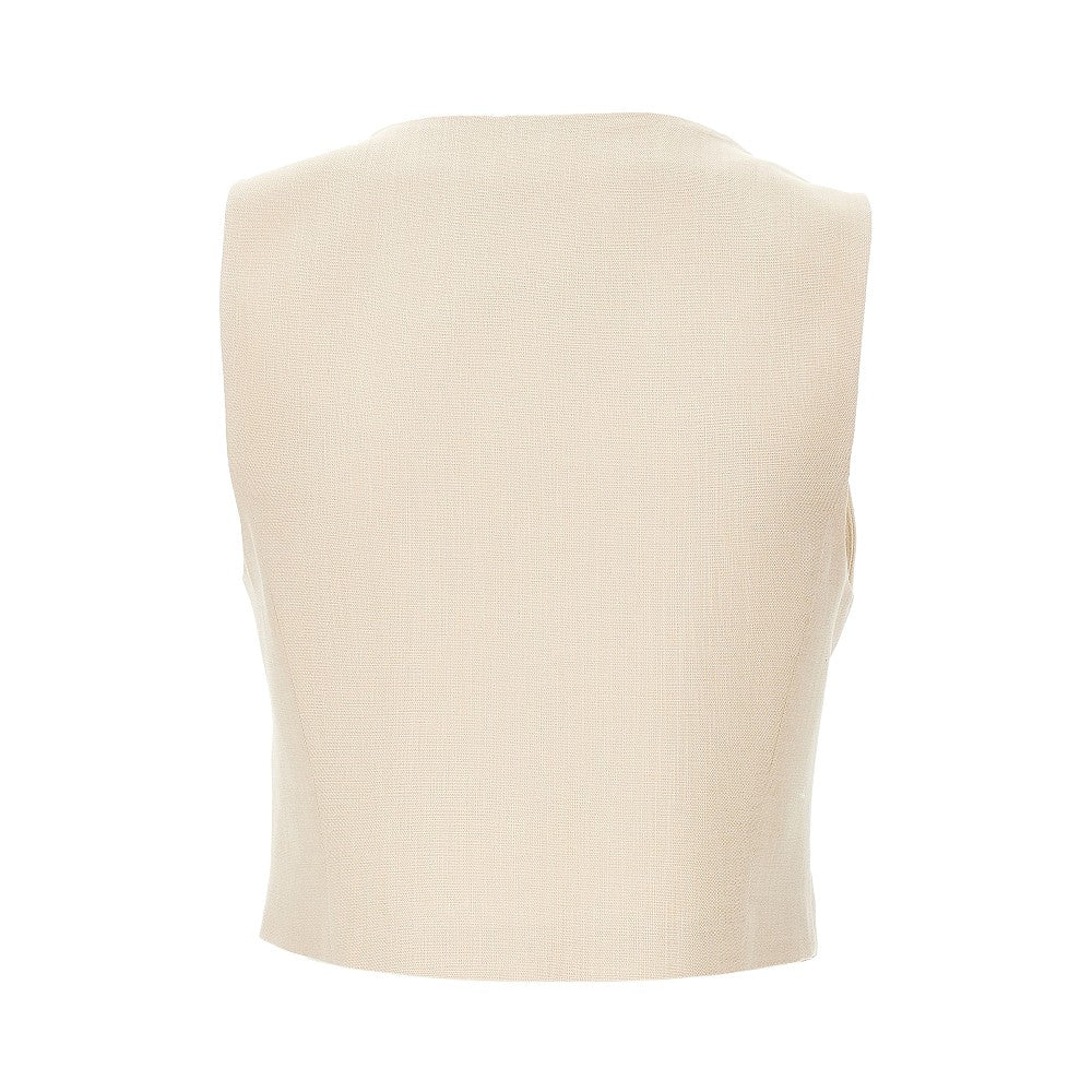 viscose-blend canvas vest