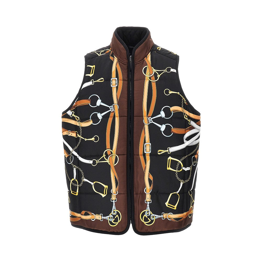 silk and cotton twill reversible vest