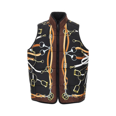silk and cotton twill reversible vest
