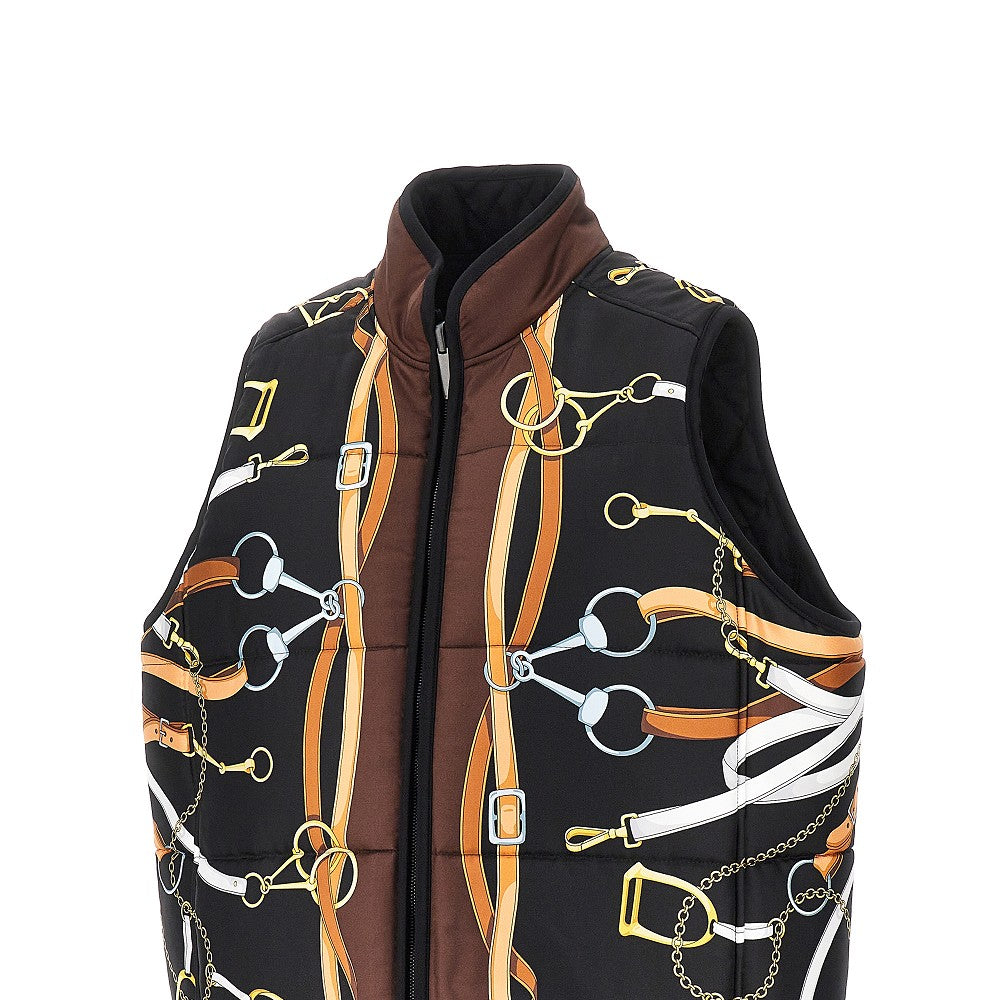 silk and cotton twill reversible vest