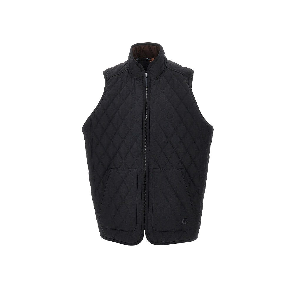 silk and cotton twill reversible vest