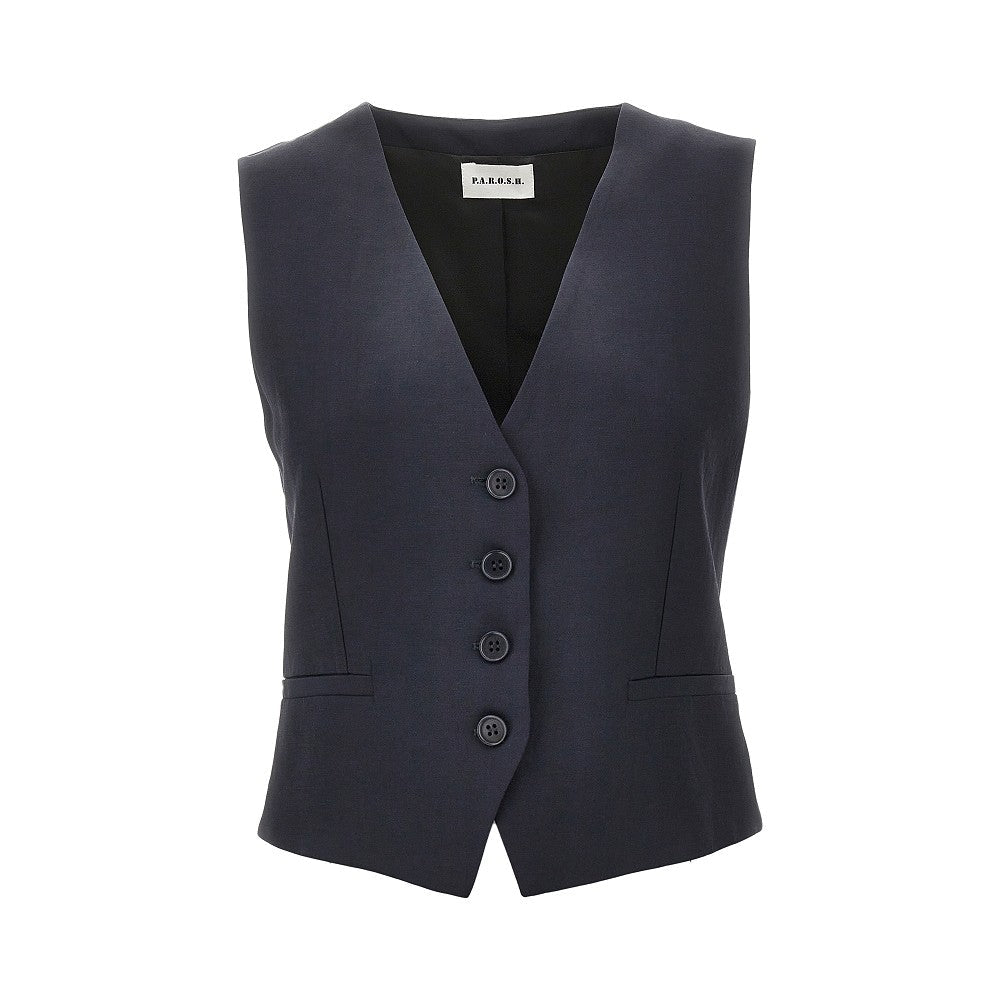 P.A.R.O.S.H. S linen-blend vest