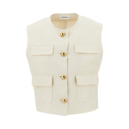 P.A.R.O.S.H. S raisa linen-blend vest top