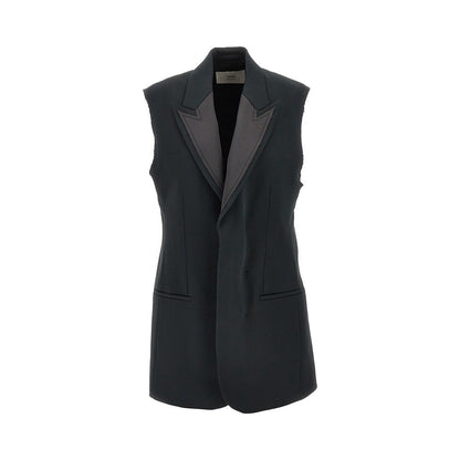 AMI 36 wool sleeveless tuxedo jacket