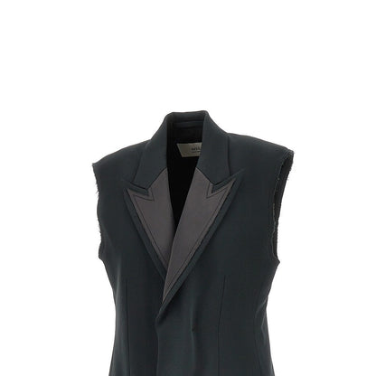 AMI 36 wool sleeveless tuxedo jacket