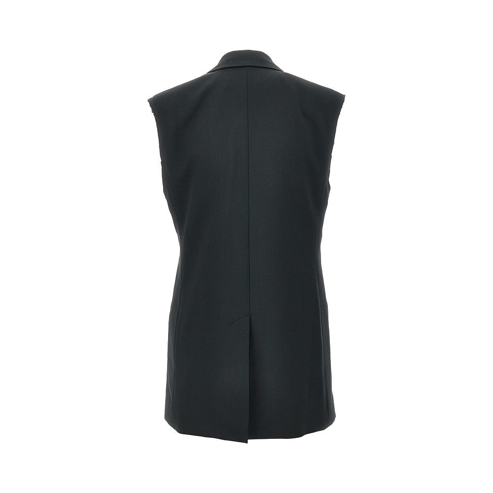 AMI 36 wool sleeveless tuxedo jacket