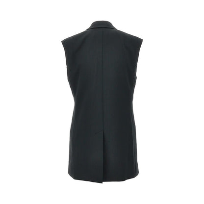 AMI 36 wool sleeveless tuxedo jacket