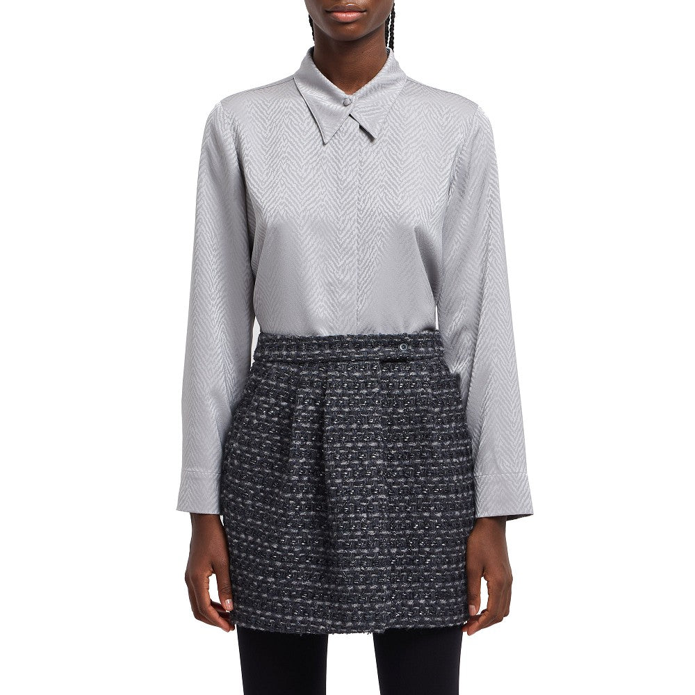 EMPORIO ARMANI 40 lurex tweed mini skirt