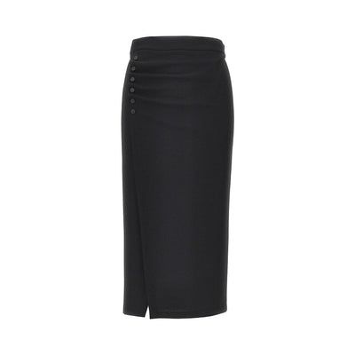 viscose-blend midi skirt