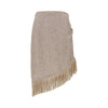 fringed linen canvas skirt