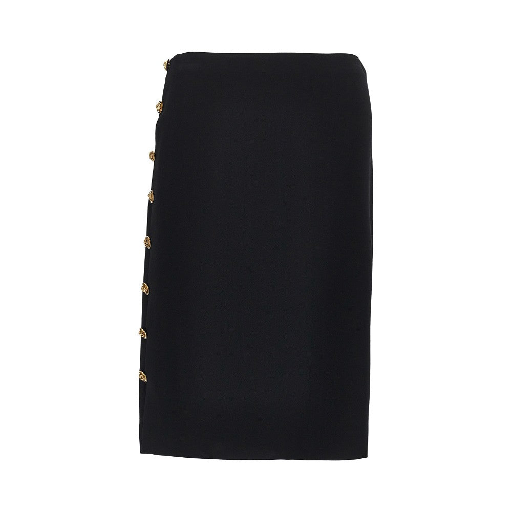 VERSACE 40 stretch viscose skirt with medusa buttons