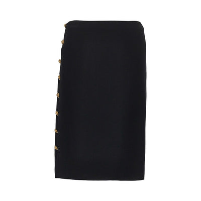 stretch viscose skirt with medusa buttons