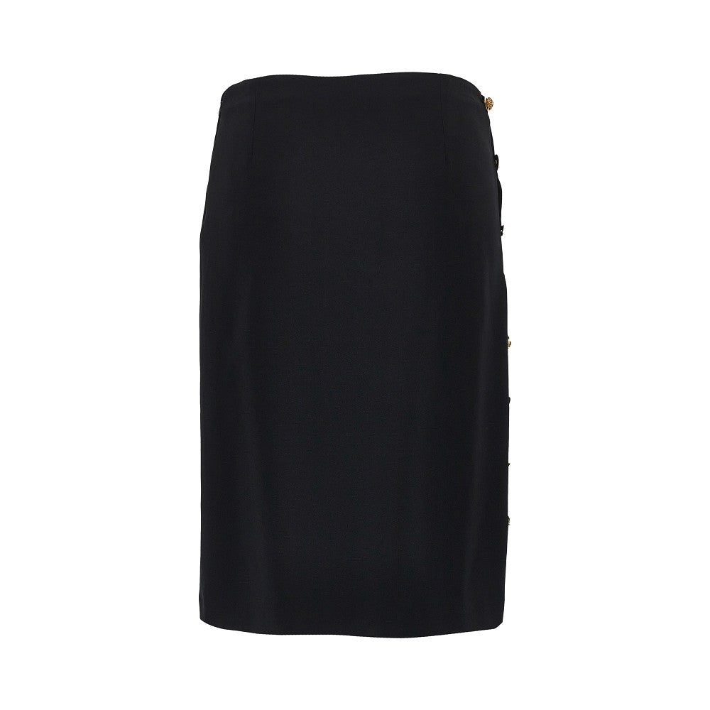 stretch viscose skirt with medusa buttons