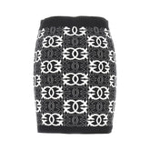 PINKO M jacquard knit mini skirt