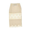 jacquard and lace midi skirt