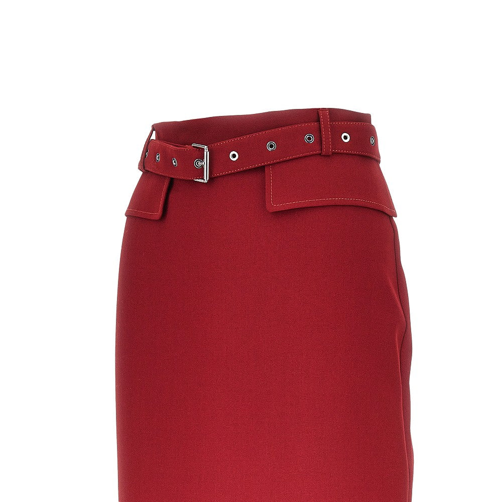 viscose-blend crêpe skirt