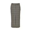 wool-blend midi skirt with check motif
