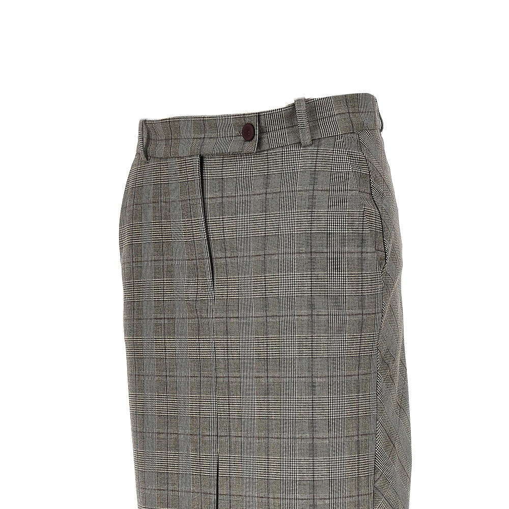 wool-blend midi skirt with check motif