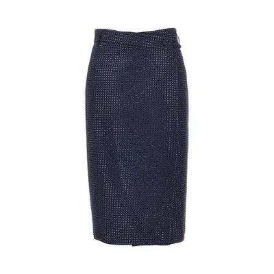 strass-embellished wrap-over midi skirt