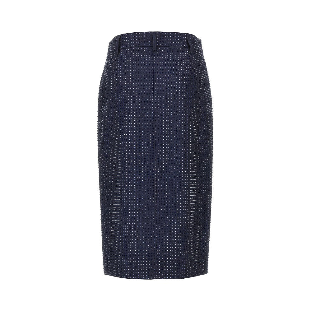 strass-embellished wrap-over midi skirt