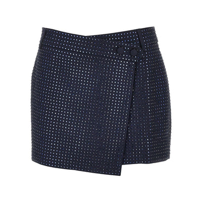 gabardine mini skirt with rhinestones