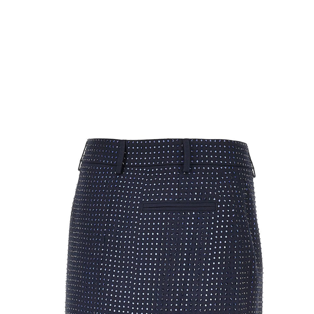 gabardine mini skirt with rhinestones
