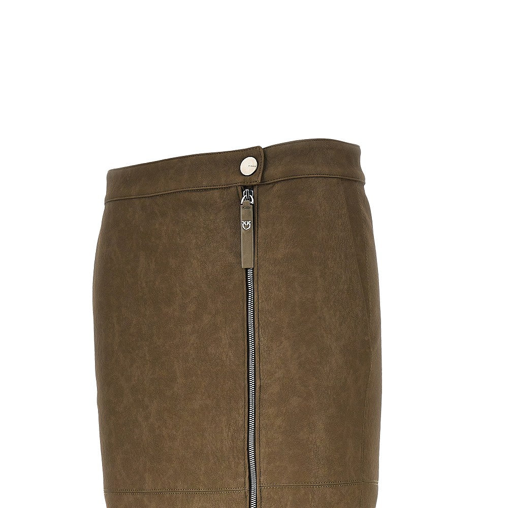faux nubuck leather pencil skirt