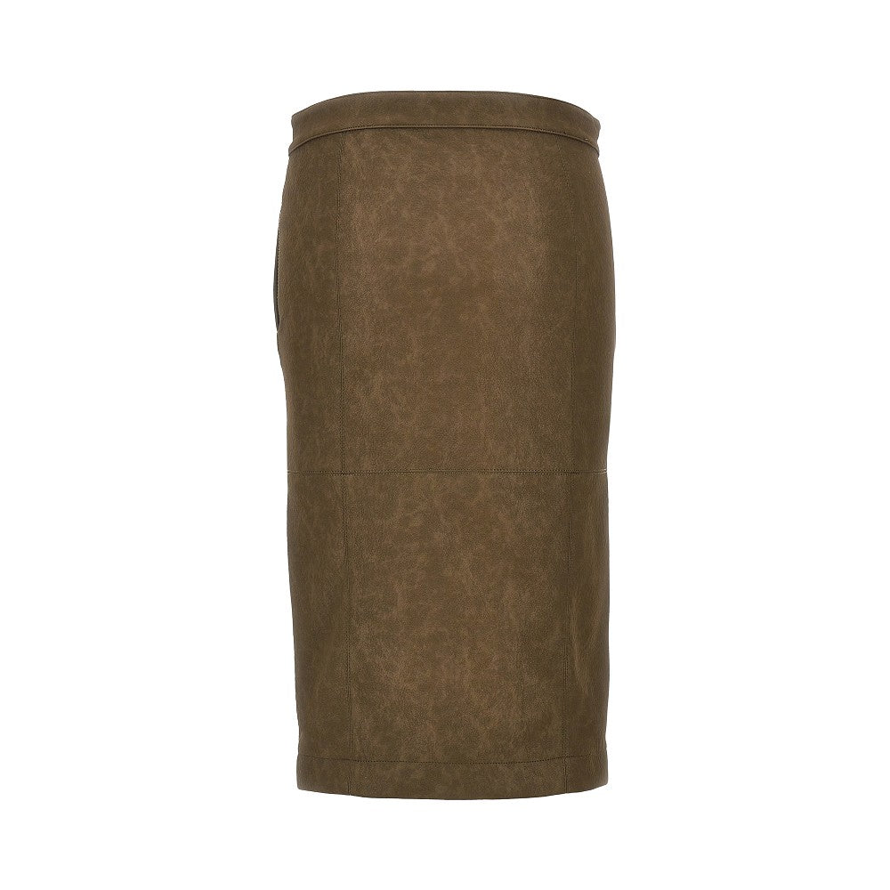 faux nubuck leather pencil skirt