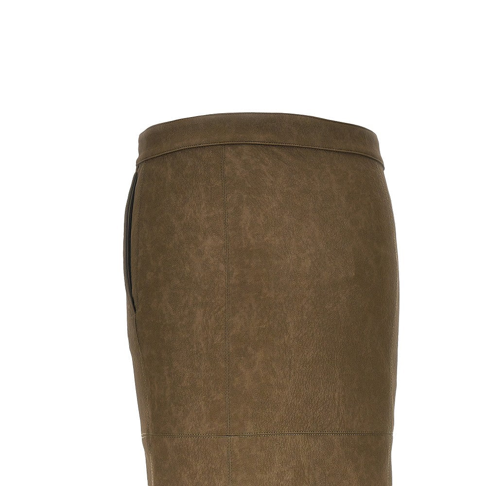 faux nubuck leather pencil skirt