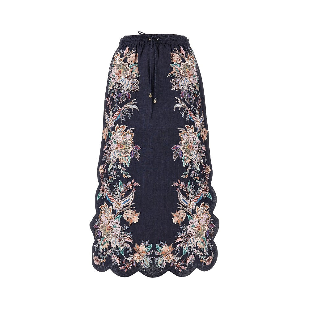 ZIMMERMANN I rhiannon scalloped midi skirt