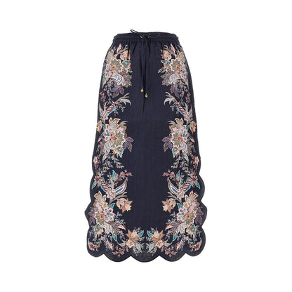 ZIMMERMANN I rhiannon scalloped midi skirt