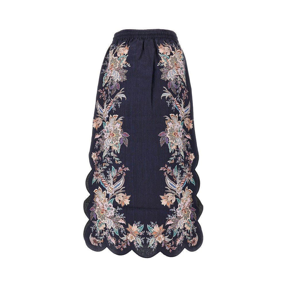 ZIMMERMANN I rhiannon scalloped midi skirt