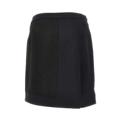 VICTORIA BECKHAM 10 double crepe and satin mini skirt