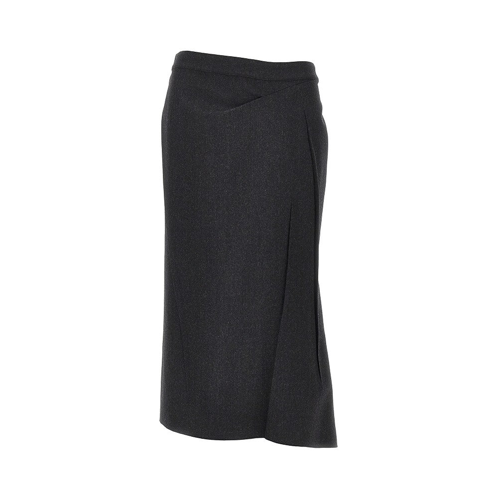 VICTORIA BECKHAM 8 pressed flannel midi skirt