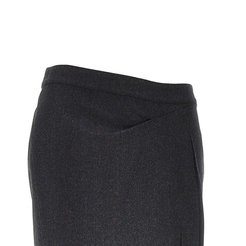 VICTORIA BECKHAM 8 pressed flannel midi skirt