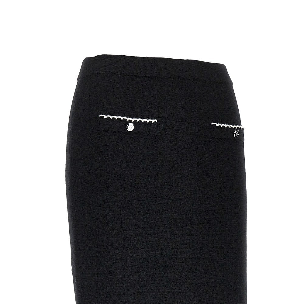 knitted midi skirt with scalloped edges
