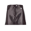 vinyl effect coated mini skirt