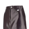vinyl effect coated mini skirt