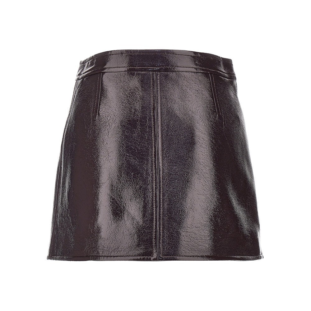 vinyl effect coated mini skirt
