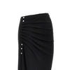 gathered jersey midi skirt