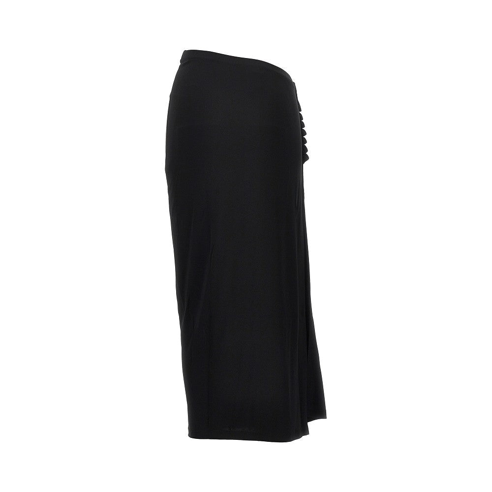 gathered jersey midi skirt
