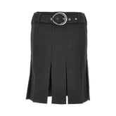 RABANNE 36 wool skirt with splits and belt