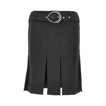 RABANNE 36 wool skirt with splits and belt