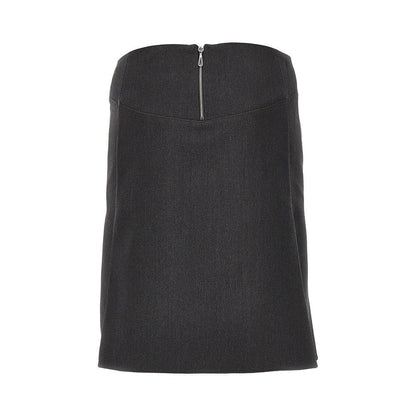 RABANNE 36 wool skirt with splits and belt