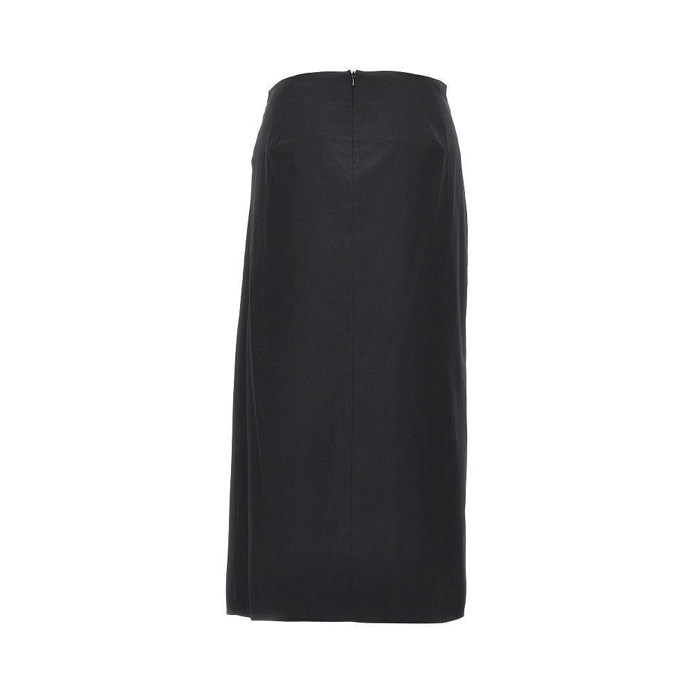 stretch satin midi skirt