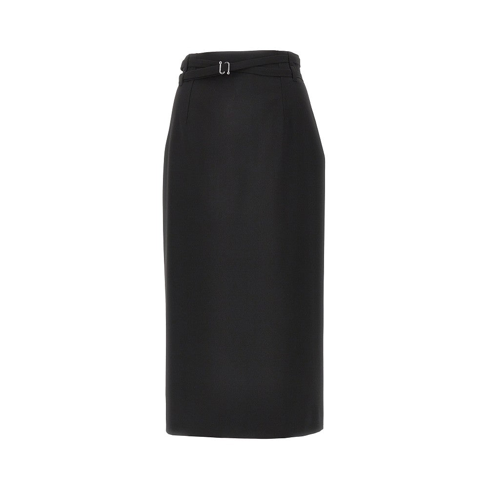 SPORTMAX 40 wool midi skirt with belt