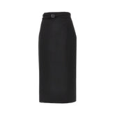 SPORTMAX 40 wool midi skirt with belt