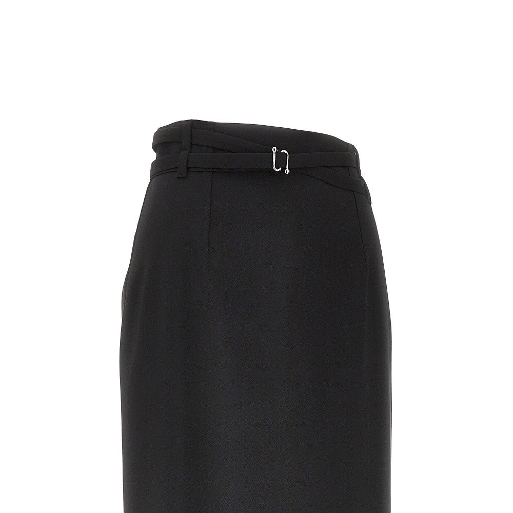 SPORTMAX 40 wool midi skirt with belt