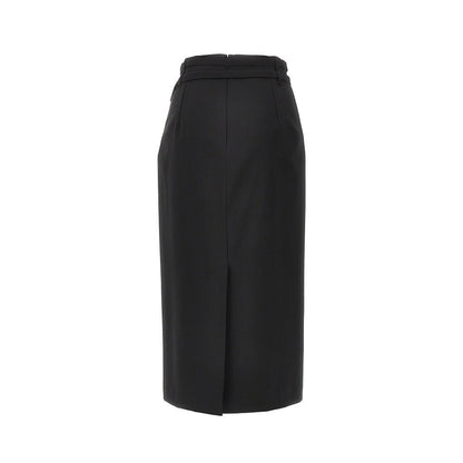 SPORTMAX 40 wool midi skirt with belt